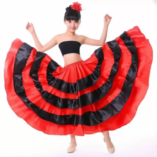 Adult Swing Dance Skirt Tango Spanish Flamenco Modern Ballroom Costume