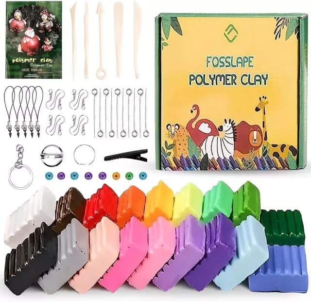 Fosslape Polymer Clays 18 Colours Soft Oven Bake Clay Modelling for Kids Art