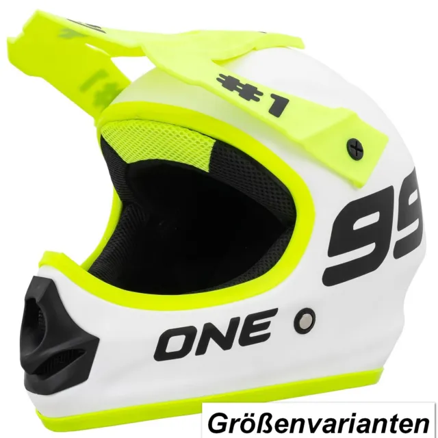 Motorradhelm Matt Quad Damen Herren Rollerhelm Weiß Cross Enduro Schutz Helm