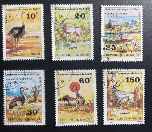 Niger: Complete set of 6 "Wild Animals" 1981 SC #537-542. Lot #B07-042401