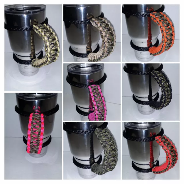 Camo Paracord Handles for 40oz, 30oz, &, 20oz Yeti, Rtic, Ozark, Sic, & etc.