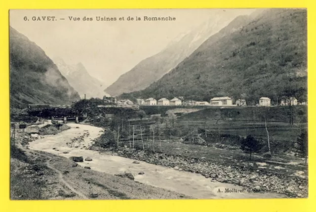 cpa 38 - LIVET et GAVET (Isère) Vue des USINES et de la ROMANCHE Ecrite en 1913