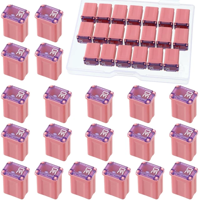 20 Pieces 608830 30 Amp Micro Cartridge Fuses Slow Blow FMM Mcase Type Fuses ...