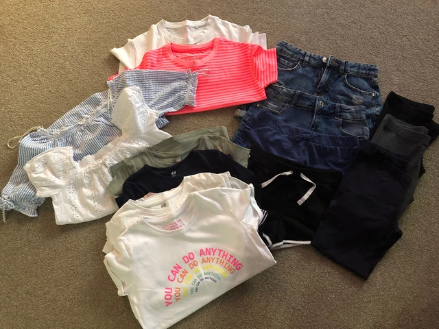 Girls Clothing Bundle Age 8-10 Years H & M Next Primark Shorts, Tshirts, Legging