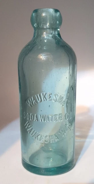 Aqua Waukesha Soda Water Co Hutch Hutchinson Bottle Waukesha Wisconsin WIS