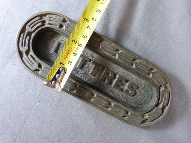 French Art Deco cast iron Door Letter Plate Slot, French Post Office 1930's 3
