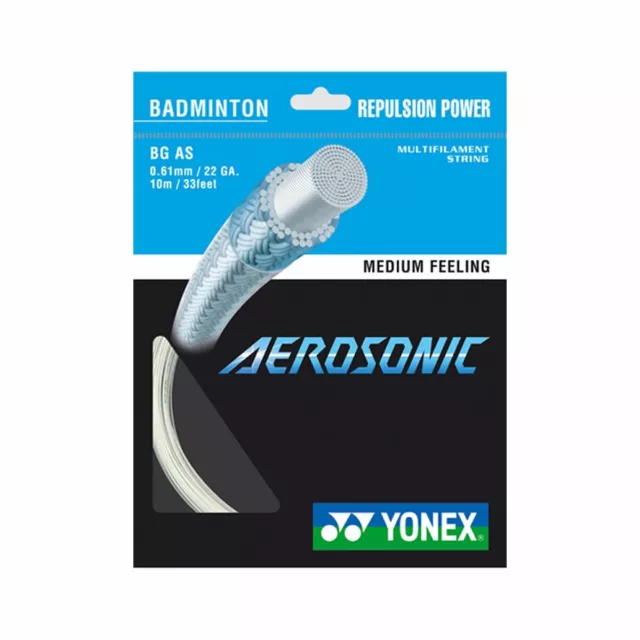 Yonex Aerosonic 10 Meter Set Badminton Schläger Saite Besaitung Reparatur grau