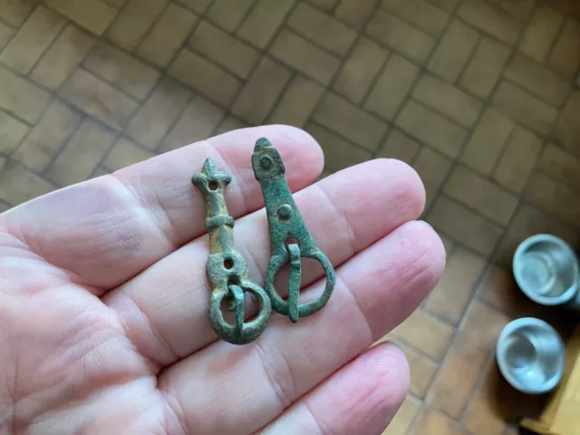 Two Integral Plate Medieval Buckles.Metal Detecting Finds