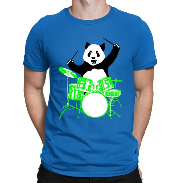 T-shirt unisex Panda Playing Drums Rock Drummer Musician