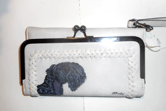 Kerry Blue Terrier Dog Wallet for Women Vegan Leather Hand Painted Wristlet