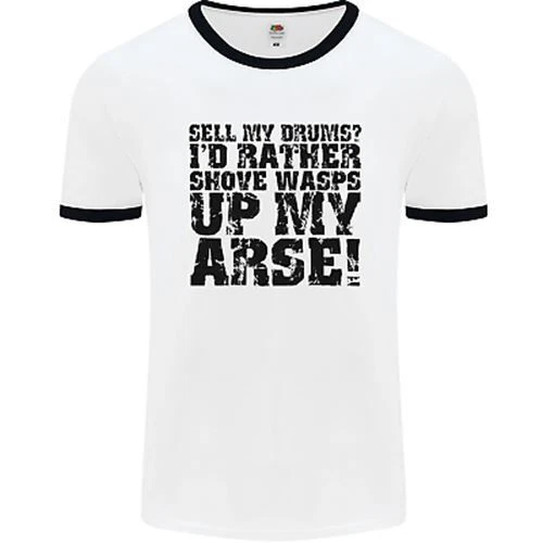 Vendi i miei tamburi? T-shirt Drums Drummer Drumming da uomo bianca