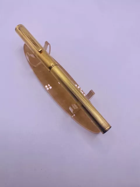 1980’s Dunhill Fountain Pen Gold Electro Plated Made By Montblanc 14ct Gold Nib 3