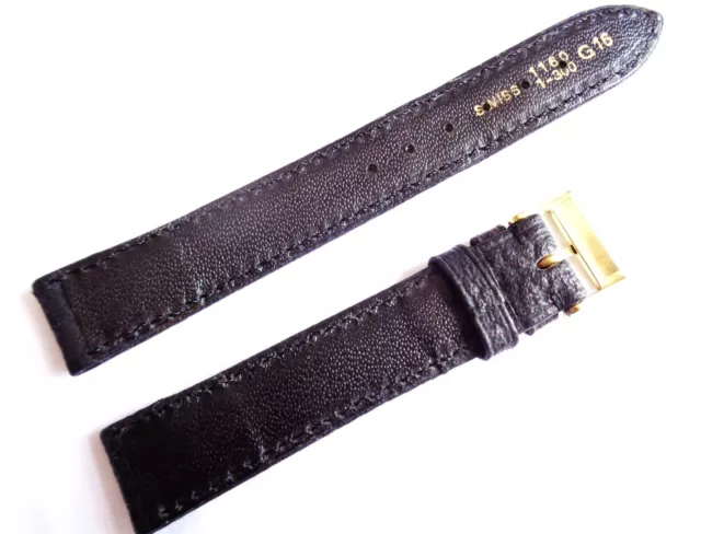 Vintage 16 mm New Old Stock Swiss Made Heavy Duty Genuine Leather Watch Strap 3