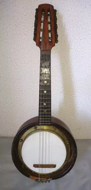 Parisiana ancien Banjo-Mandoline (Banjolino) 8 cordes 1920-1940 en bois