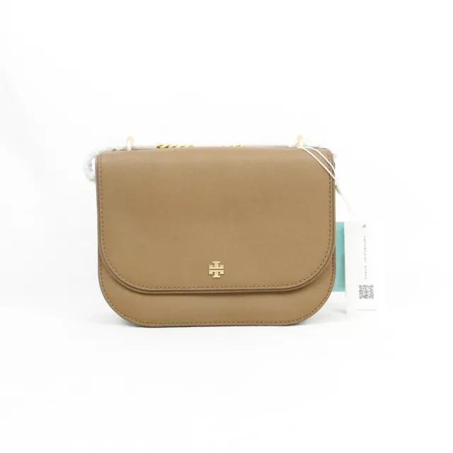 Tory Burch Women's Emerson Flap Adjustable Shoulder Bag in Moose/Brown Leather