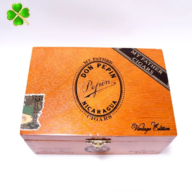 Don Pepin | Nicaragua Vintage Robustos Wood Cigar Box Empty - 6" x 4.25" x 2.75"
