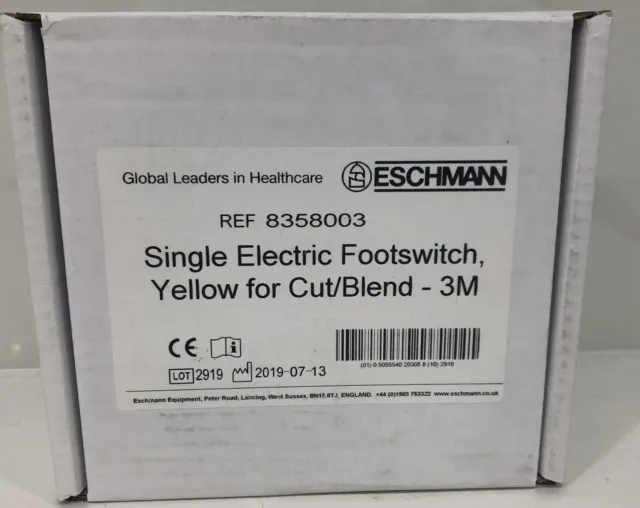 Eschmann Single Electric Footswitch, Yellow, Cut/Blend, 3M. 8358003