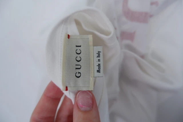 T-shirt ragazzo Gucci età superiore 8 anni stampa logo bianco rosso manica corta 7