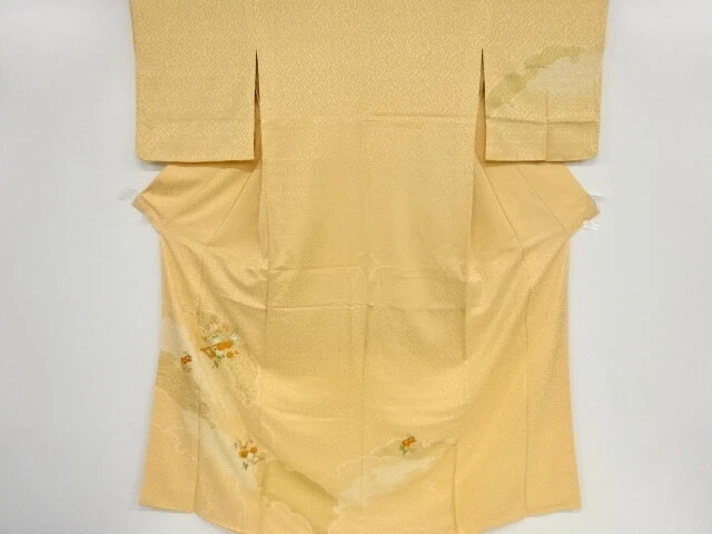 44275# Japanese Kimono / Antique Kimono / Shibori / Embroidery / Snowflake With