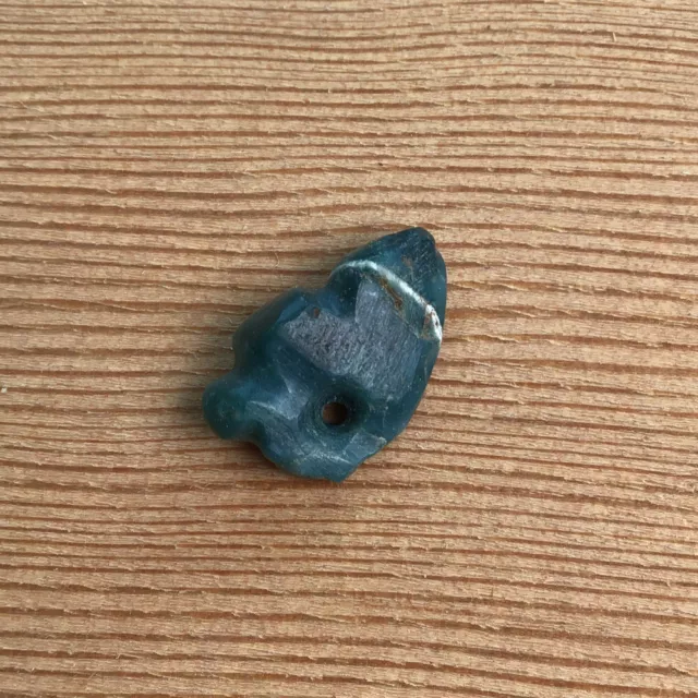 Ancient Pre Columbian Blue Green Jade Pendant Bead combine shipping #20