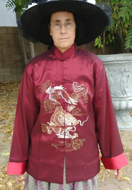 Mens Womens Elizabeth Swan Pirate King Chinese Style Jacket Size M Brick Red NEW