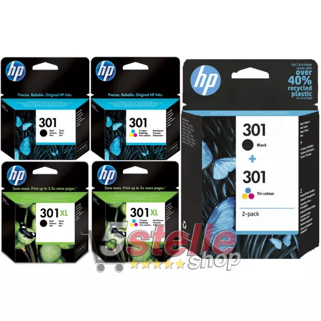 Cartucce Originali Nero/Colore Hp 301/301Xl A Scelta