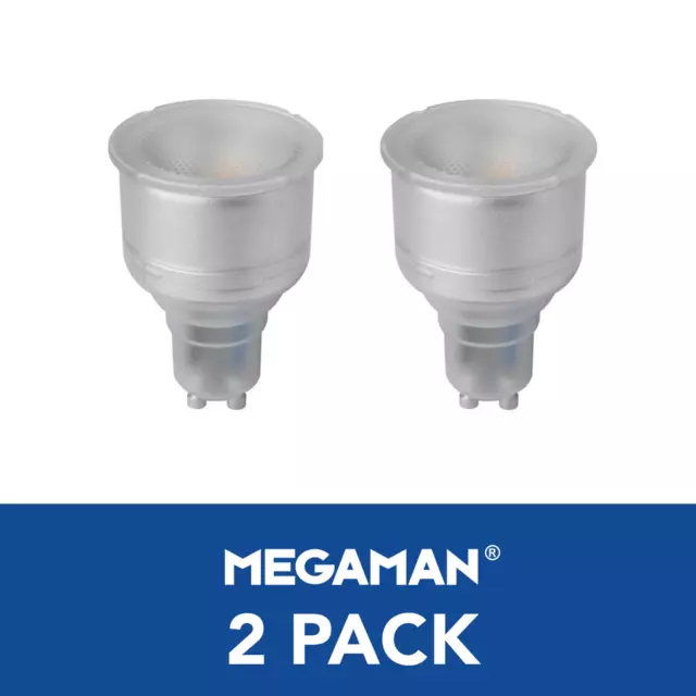 2 x Megaman LED Long Neck Reflector Light Bulbs GU10 PAR16 5 Watt 4000K 2700K