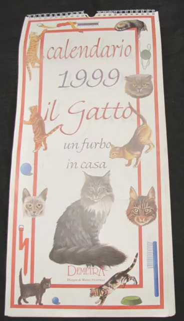 vendo CALENDARIO 1999 GATTO GATTI DEMETRA ILLUSTRATO STOPPELE con tante razze