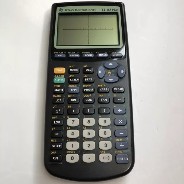 Texas Instruments TI-83 Plus Graphing Black Calculator W Cover Tested Works