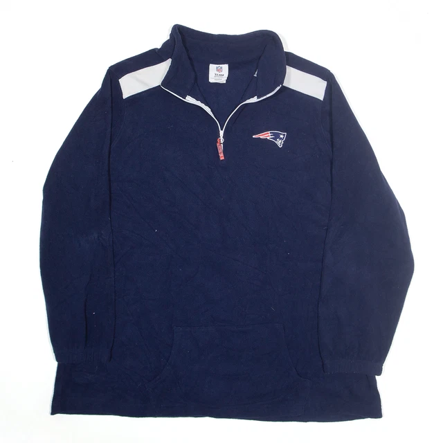 NFL New England Patriots pile calcio blu cerniera 1/4 donna 2XL
