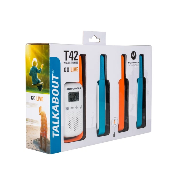 WALKIE TALKIE 4 Pezzi Motorola T42 Ricetrasmittente Radio Range oltre 4KM 2W