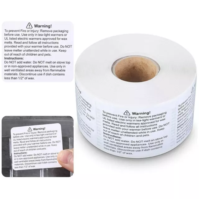Wax Melting Waterproof Wax Melt Stickers Warning Labels Candle Making Supplies