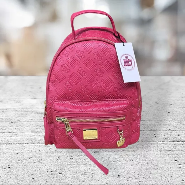 Juicy By Juicy Couture Crowd Pleaser "Flash Pink" Backpack New with Tags