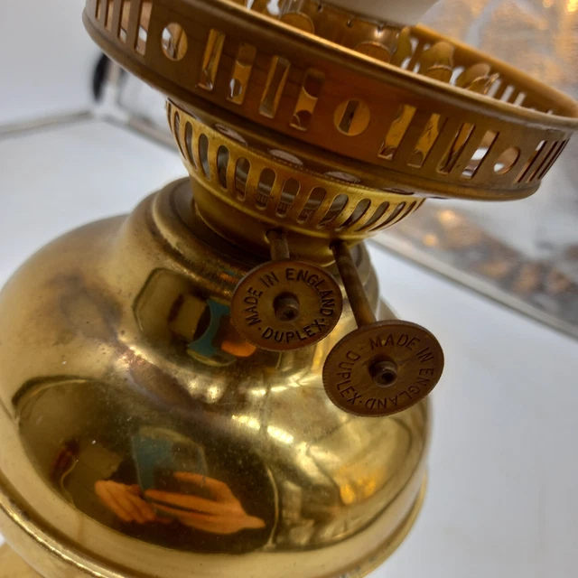 VINTAGE ELECTRIC BRASS Duplex Oil Lamp No Shade 26cm Tall UK Seller £19.99 PicClick UK