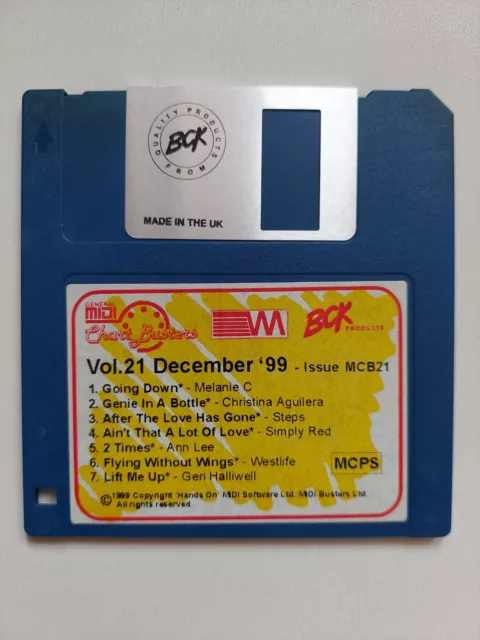 Midi Files - Vol. 21 December 1999 Music Hits - Midi Songs 2DD Floppy Disk