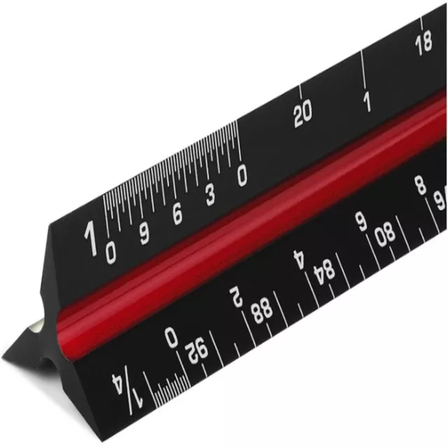 Architectural Scale Ruler Set, 2 Pack 12 Inch Aluminum Architect Ruler with  Sta