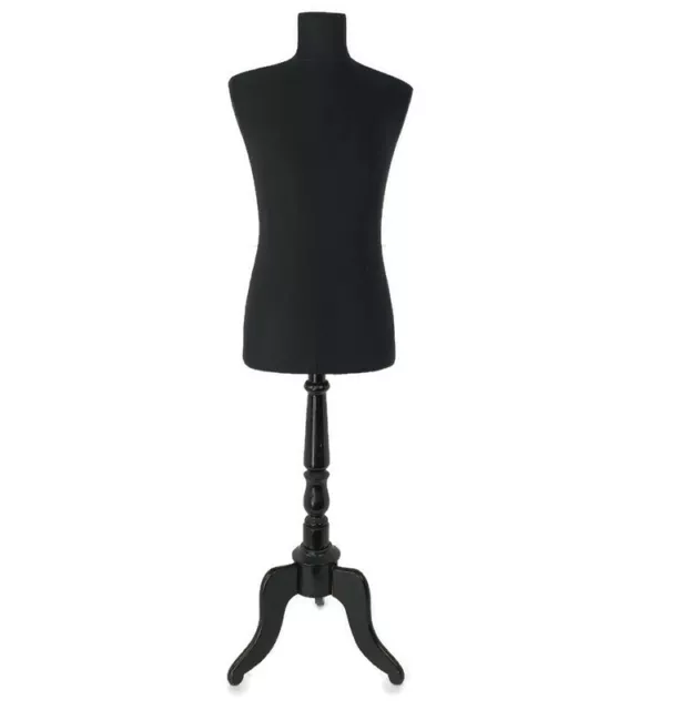 Vintage Mannequin Haute Couture Dress form Loft Wooden base Male Black Rare