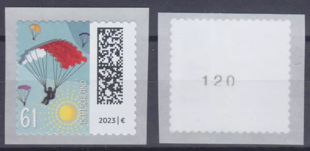 Bundesrepublik 3744 R ** 61 C. Welt der Briefe, selbstklebend mit Zählnummer