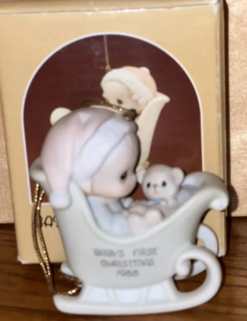 Buy 2 Get 1 Free Precious Moments-“Baby's First Christmas 1988" Ornament Enesco 2