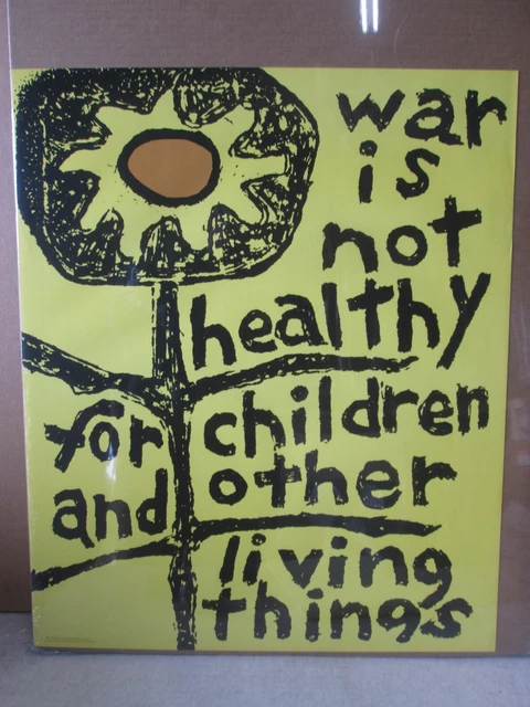 ORIGINAL VINTAGE 1968 War Is Not Healthy for Children Gold