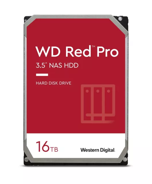 WD Red Pro 16TB NAS 3.5" Internal Hard Drive - 7200 RPM Class, SATA 6 Gb/s, CMR,