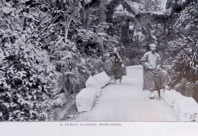 Public Garden Hong Kong Original 1901 Photo Print 10x7"