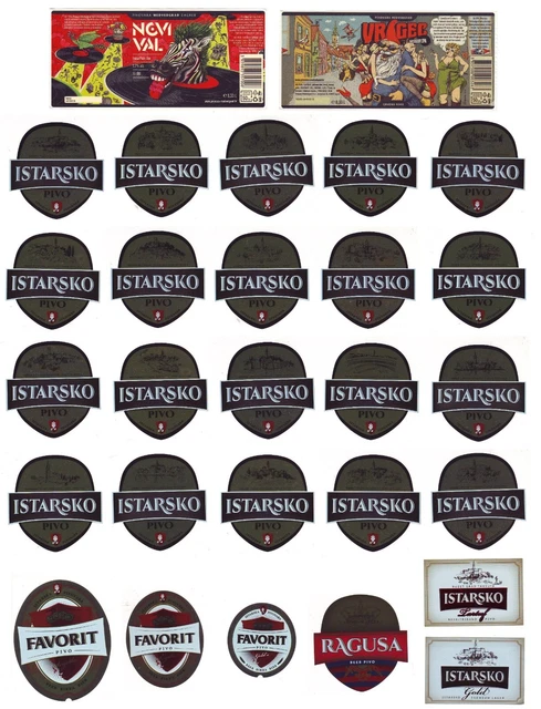 28 different beer labels from CROATIA