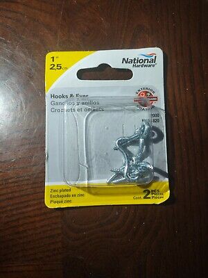National Hardware N117-820 Steel Zinc Plated V2000 Series Hook and Eye 1 L in.