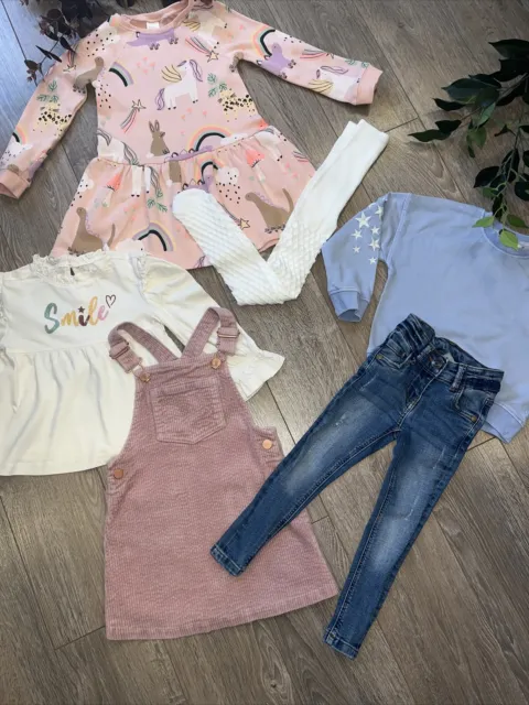 NEXT tu outfit girls pastel autumn winter dress jeans tights etc age 3-4
