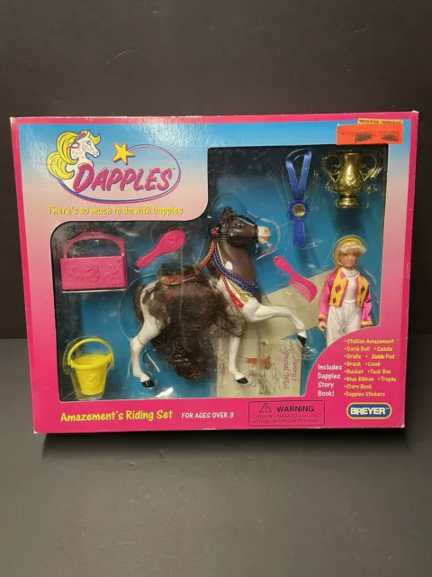 Vintage 1995 Breyer Dapples Amazement’s Riding Set Figure Playset (Opened Box)