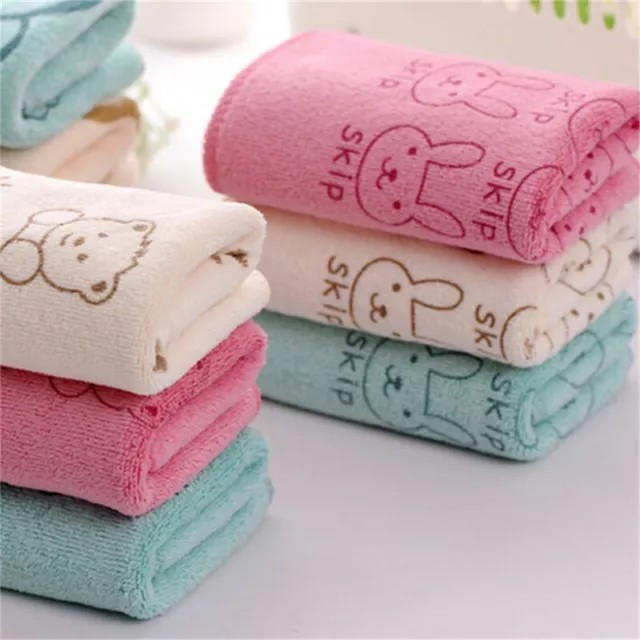 2Pcs Cute Microfiber Absorbent Drying Bath Beach Towel Baby Kids Cartoon Tow-RZ