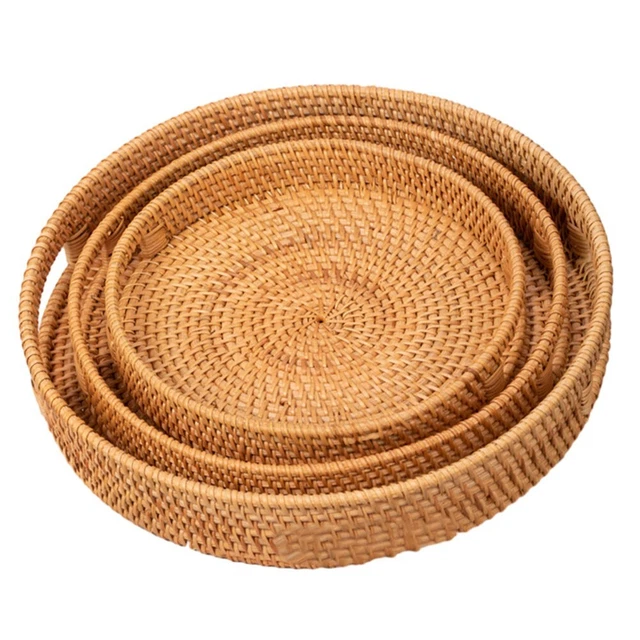 Plateau De Service Rectangulaire En Rotin Naturel 28x11,5x4cm - Décoration Et Rangement