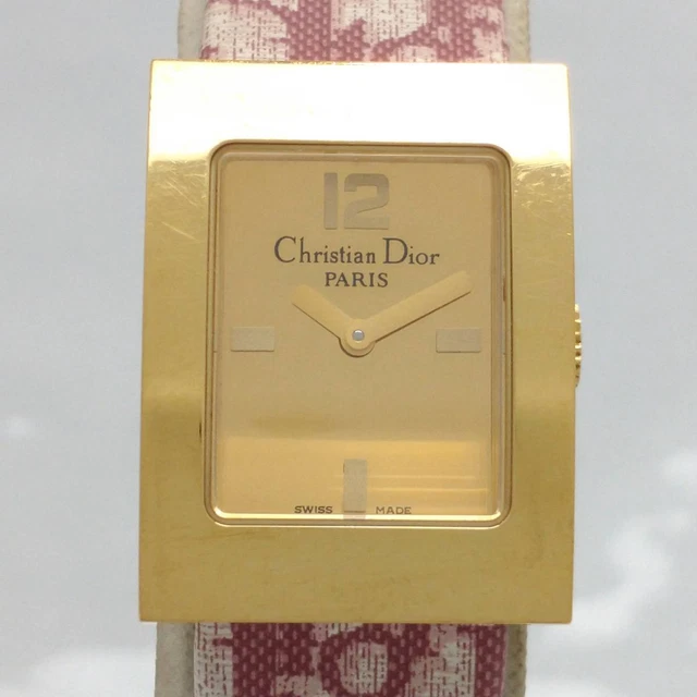 Christian Dior Maris D78-159 Ladies used watch quartz square 2needles with box