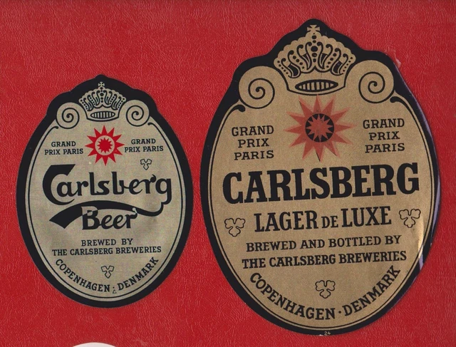 Carlsberg Copenhagen  Grand Prix Paris Beer Labels (2) - All Scanned Pack W5